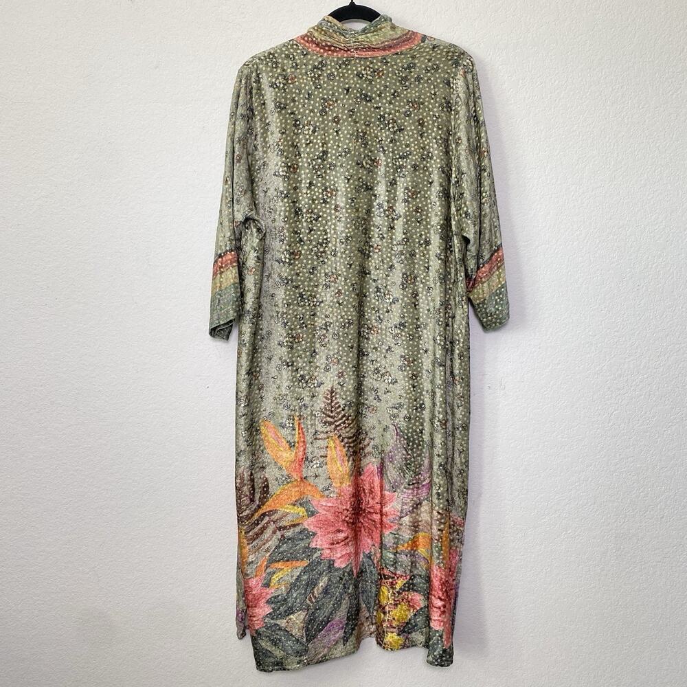 Bl-nk London Tinopi Velvet Burnout Duster Open Front Kimono Boho Lagenlook Artsy